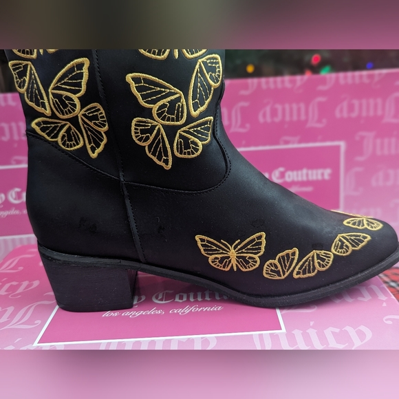 BNWOT Black With Butterfly Boots Size 8.5 - Picture 9 of 9